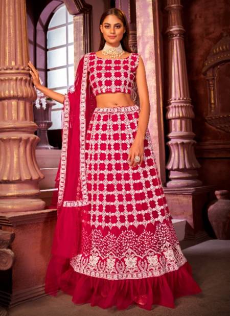 Red Colour VARNI ZEEYA RUKSANA Festive Wear Heavy Net Lahenga Choli Collection 6001